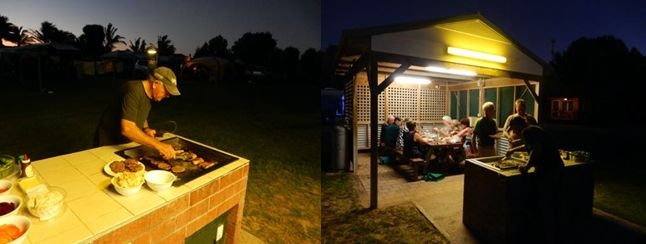 The Chef himself David. The BBQ area- we never found the lamp switch but the lights were on anyway.