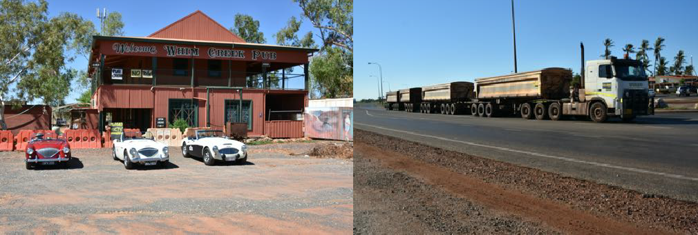 Whim Creek Pub. Trucks outside Port Hedland. We met a couple.