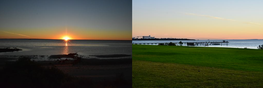 Sun sets in the Antarctic Ocean in Ceduna SA. The Jetty in Ceduna.